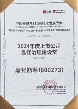 2024年度上市公司最佳治理建設(shè)獎
